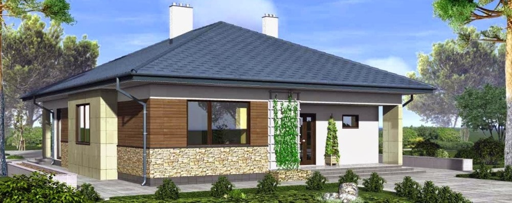 одноэтажный каркасный дом Одноэтажный каркасный дом